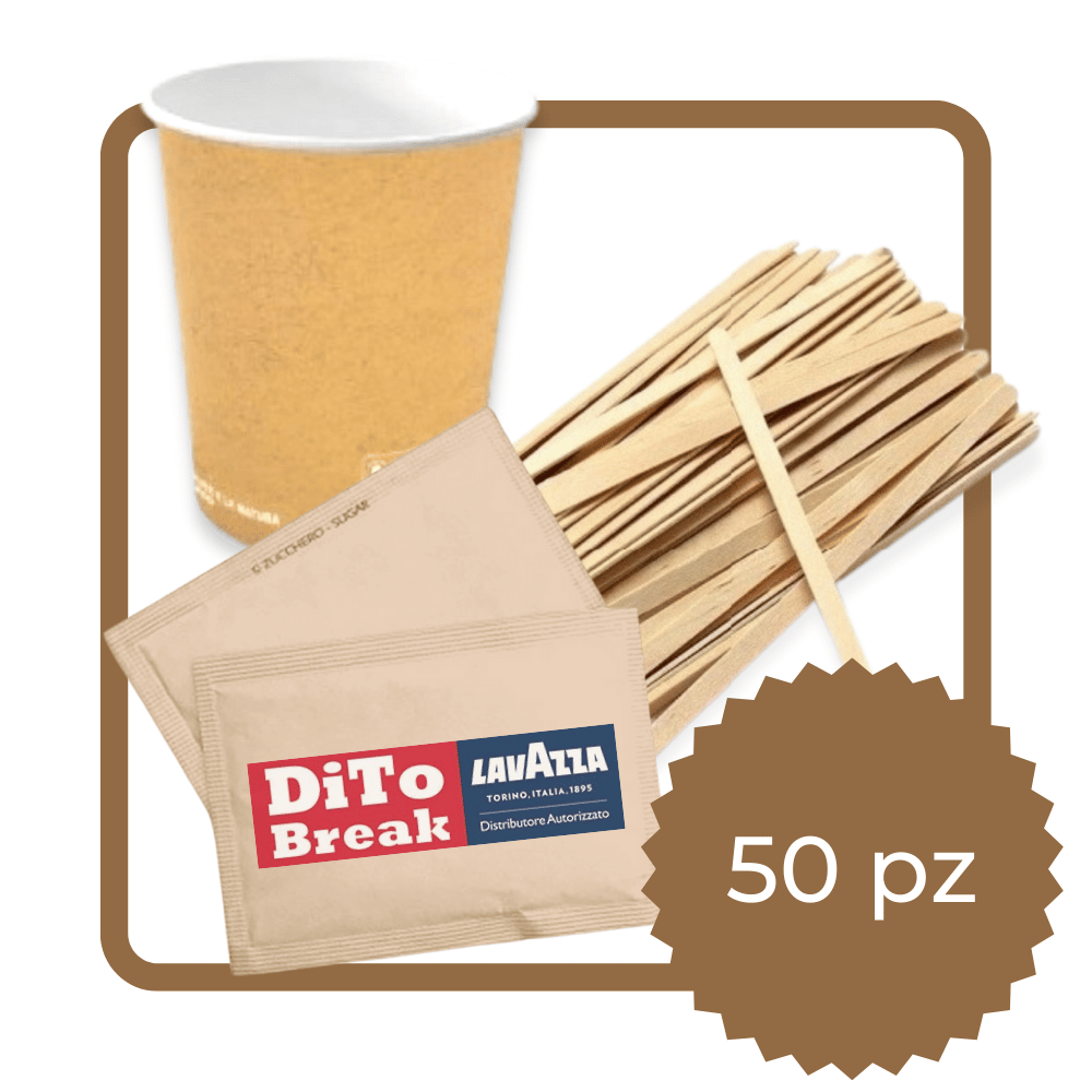 Kit 50 Bicchieri, Palettine e Zucchero di Canna - DI TO BREAK - Macchine  del caffè per Casa | Azienda | Horeca